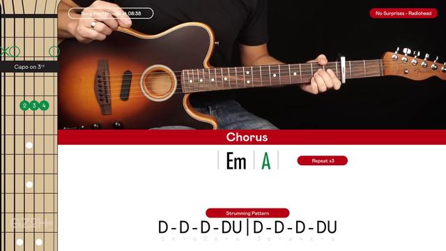 No Surprises Guitar Tutorial Radiohead Guitar Lesson |Riff +  Chords + TAB|
