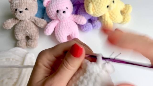 Мишка крючком за час ? из плюшевой пряжи / Мастер-класс / Подробное описание / Мишка своими руками