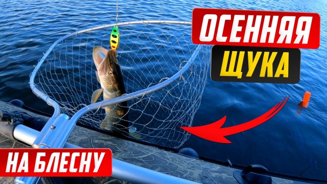 Осенняя щука на вертушку. Рыбалка на спиннинг с лодки.