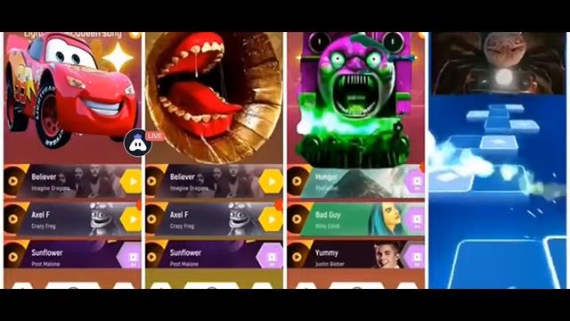 Tiles Hop Vs Choo Choo Charles vs Oddbods vs Bus Eater vs Lightning McQueen | Tiles Hop EDM Rush