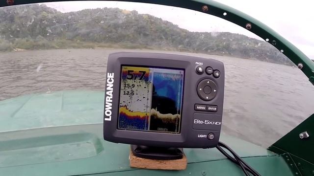 работа эхолота Lowrance Elite-5x HDI