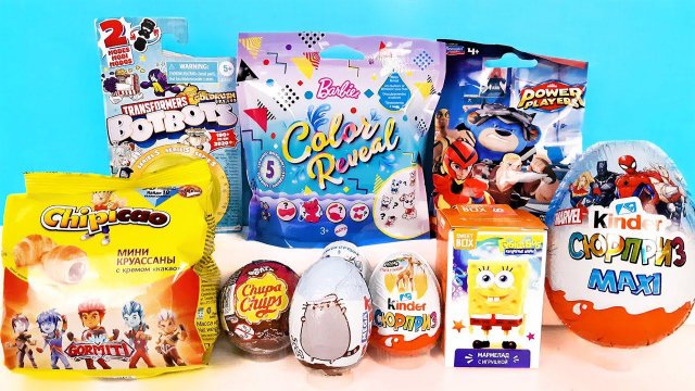 СЮРПРИЗ MIX! Барби, Power Players, Губка Боб, Marvel, Gormiti, Тролли Unboxing Kinder Surprise