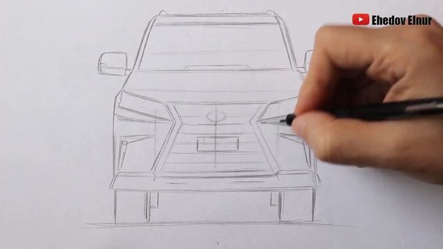 Как нарисовать машину Лексус 570 | Ehedov Elnur