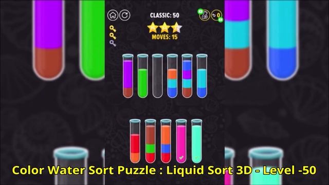 Color Water Sort Puzzle: Liquid Sort It 3D - Level - 50