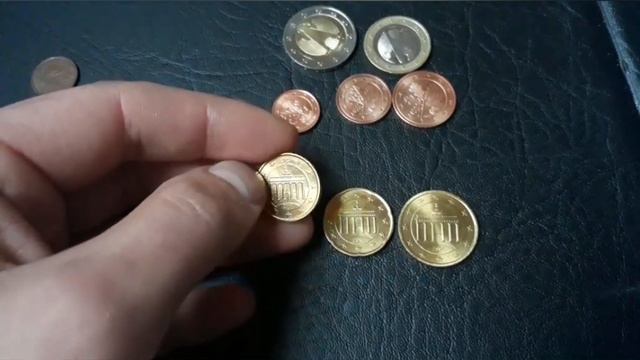 Обзор немецких евро монет.