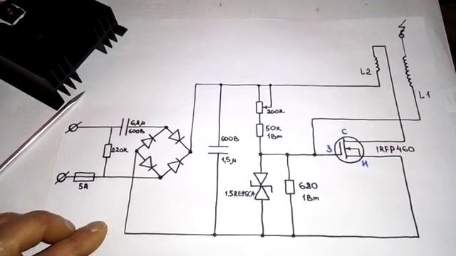 Тесла - качер без дросселей, схема с пояснением и демонстрация
