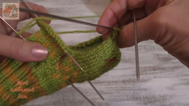 Носки на пяти спицах: ПЯТКА носка// Вязание для начинающих