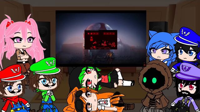 Smg4 Crew Reacts to mario madness v2 // gacha club // part FINAL