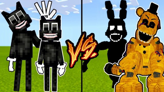 АНИМАТРОНИКИ ФНАФ ПРОТИВ МУЛЬТЯШНЫЙ КОТ В МАЙНКРАФТ fnaf minecraft cartoon cat майнкрафт