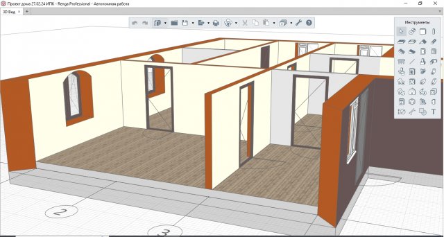 Перекрытие как многослойный материал в Renga. Назначение текстуры (напольное покрытие)