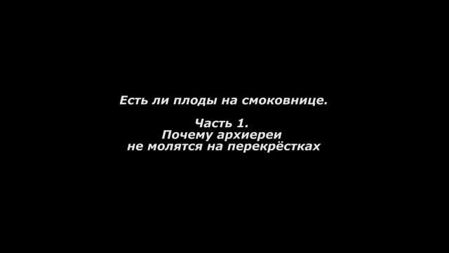 Есть ли плоды на смоковнице.
Часть 1. Почему архиереи не молятся на перекрёстках.