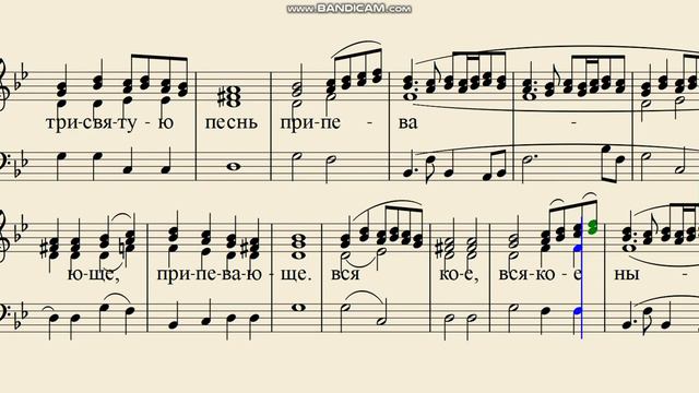 Херувимская песнь Софрониевская Видеоноты Партитура. Для хора