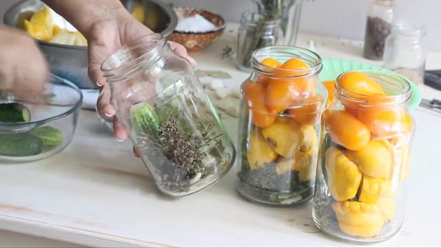 Маринованное ассорти из овощей!!!  Огурцы, помидоры, патиссоны!!!