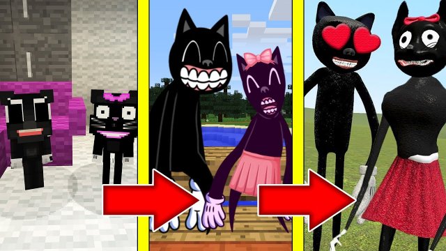 Как менялись МУЛЬТЯШНЫЙ КОТ и КОШКА и их жизненный цикл в майнкрафт ! Эволюция CARTOON CAT MINECRAFT