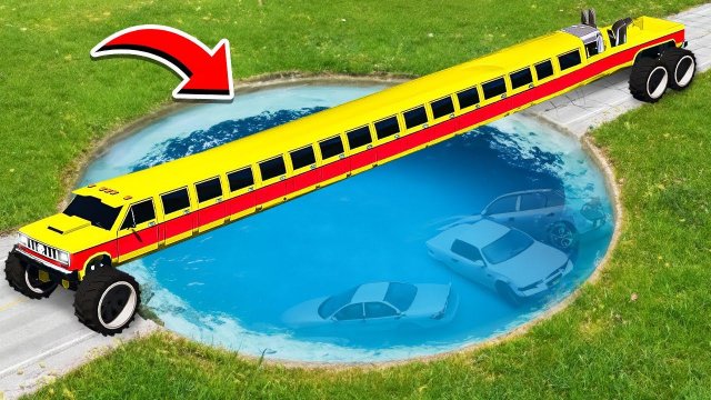 ПРОЕХАЛ ГЛУБОКУЮ ЯМУ С ВОДОЙ НА САМОМ ДЛИННОМ ЛИМУЗИНЕ  ГТА 5 МОДЫ РАЙЛЮХА