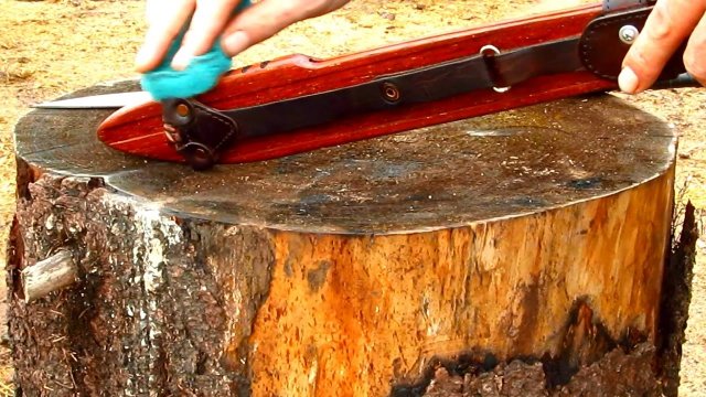 НОЖНЫ СВОИМИ РУКАМИ. Как сделать ножны из дерева. Самодельные ножны для ножа тесака.