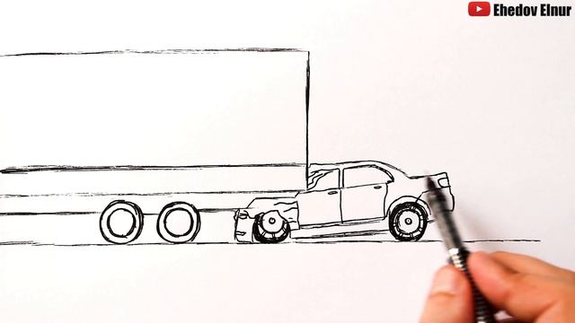 Рисуем ДТП с Фурой | Как нарисовать Аварию | Простые рисунки