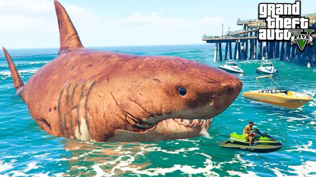 ПОЙМАЛ ОГРОМНУЮ АКУЛУ МЕГАЛОДОН В ГТА 5 МОДЫ! МЕГ ОБЗОР МОДА В GTA 5! ИГРЫ ГТА ВИДЕО MODS