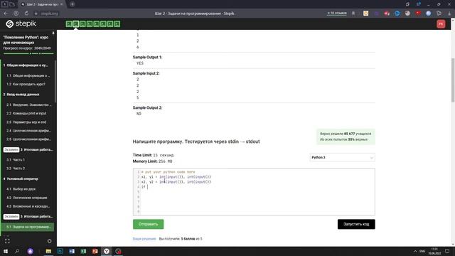 5.1 Шахматная доска. "Поколение Python": курс для начинающих. Курс Stepik