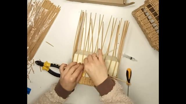 Прямоугольная корзинка Флора. Плетение из бумажной лозы для начинающих. Все необходимое - в наборе.