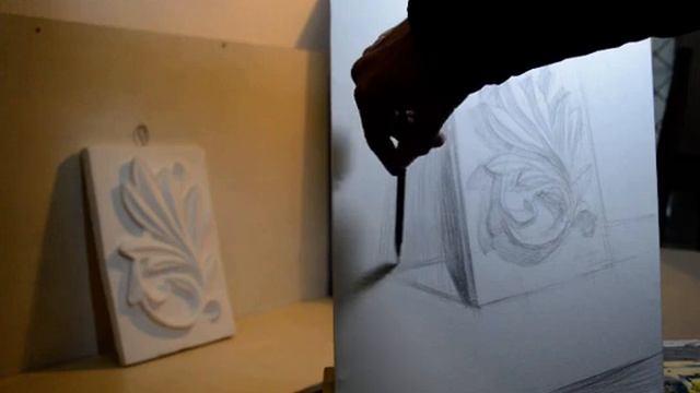 Рисунок гипсового орнамента. Часть 3.