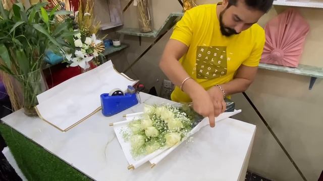 10 roses arrange flowers Bouquet. || flower wrapping techniques || Flower Bouquet arrangement
