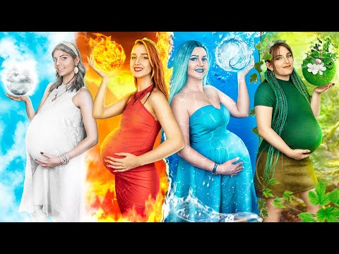 Беременные огонь, вода, воздух и земля! 4 стихии в реальной жизни.mp4