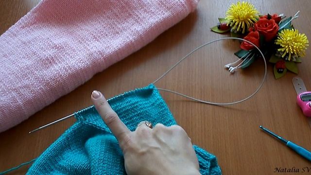 Детская кофточка спицами. Рукава. Реглан сверху. Часть3. МК