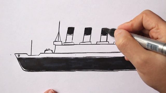 Как нарисовать Титаник легко | Корабль рисунок