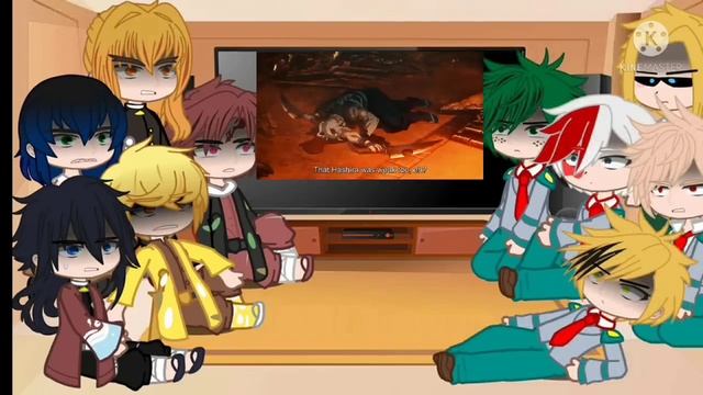 MHA + Kimetsu no yaiba reacts to each other|МГА + Клинок рассекающих демонов реагируют друг на друг