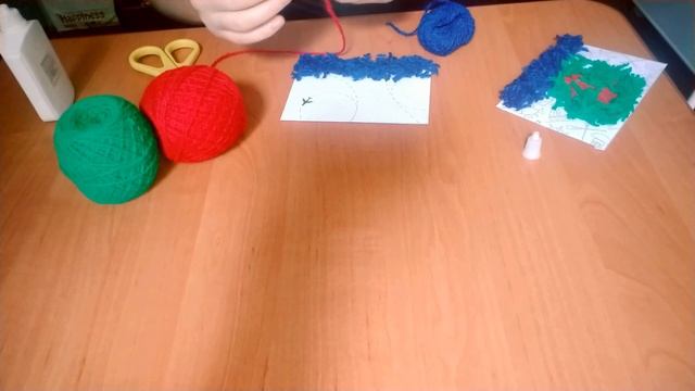 Мастер класс Аппликация из ниток