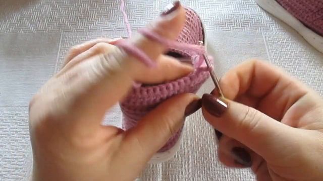 детские ботинки на подошве вязаные крючком