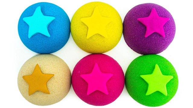 Учим Цвета и открываем Сюрпризы со звездочками из Кинетического Песка