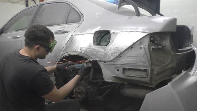 Ремонт задних арок. Рихтовка крыла. Замена ремвставки арок. Кузовной ремонт HONDA ACCORD 7