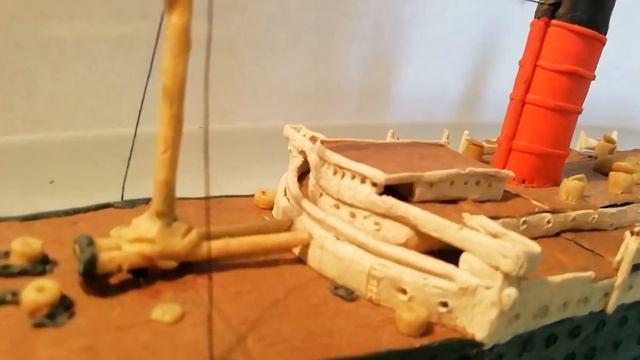 Океанский лайнер RMS "Lusitania / Лузитания". Корабль из пластилина.