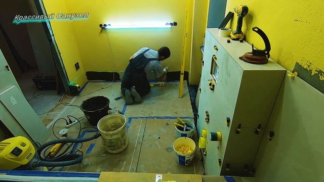 Укладка плитки в ванной мансардного этажа. Тонкости работ.