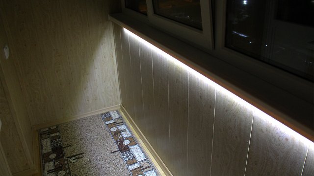 Светодиодная лента 220 В. Подсветка на балконе