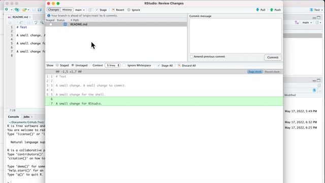 Skill 3: Commit a change: RStudio