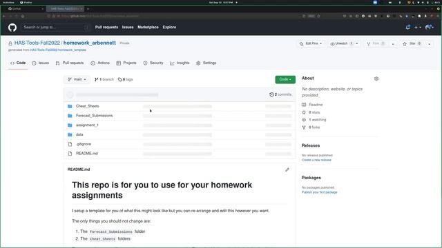 HAS Tool - Submitting homework and forecasts
