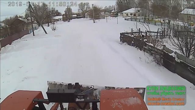 17 января. Чистка снега по селу.Трактор КИРОВЕЦ К-744р3.