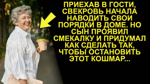 Приехав в гости свекровь начала наводить свои порядки в доме. Но сын проявил смекалку и нашел выход