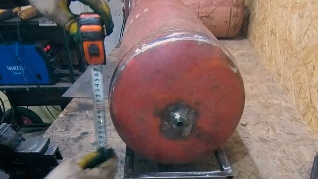 Ресивер для компрессора на 100 литров из пропановых баллонов