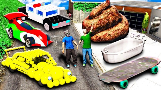 УГНАЛ ВСЕ СЕКРЕТНЫЕ СМЕШНЫЕ МАШИНЫ ДЛЯ МУРКИ! КАКАШКА, СКЕЙТБОРД, ЛЕГО, ВАННА ГТА 5 МОДЫ РАЙЛЮХА