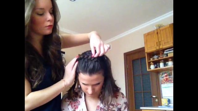 Как заплести косу ободком? прическа с косой.