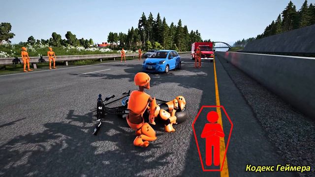 BeamNG Drive - Реалистичные автомобильные аварии и погони и ДТП. Аварии на мотоциклах. Бимка.