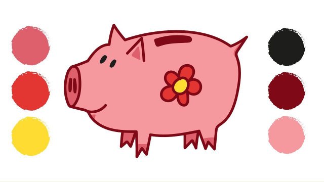 Как нарисовать СВИНКУ КОПИЛКУ / Раскраска СВИНКА КОПИЛКА/How to draw A PIGGI BANK / Краски раскраски