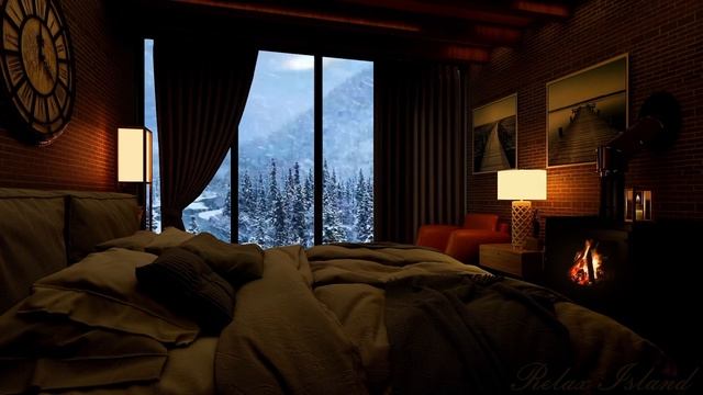 ❄️ Шум метели и вьюги |? Звуки огня | Шум вьюги | Камин | Метель | Вьюга | 3 часа