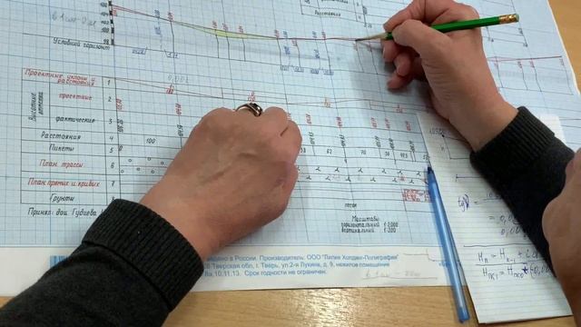 Расчет проектных уклонов и проектных отметок 2