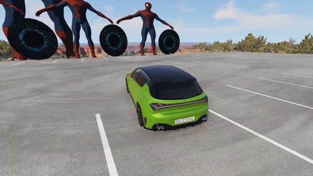 Автомобиль ПРОТИВ Ловушки Портала В Другую Вселенную Человека Паука | BeamNG Drive! Мультик