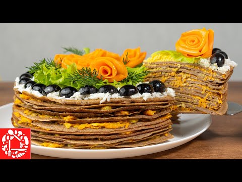 Шикарный Закусочный ТОРТ ! Очень просто и эффектно!